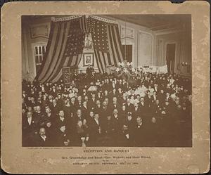 "Reception and Banquet to Gov. Greenhalge and Lt-Gov. Wolcott and their wives by the Unitarian Society, Pepperell," in Town Hall 3d floor