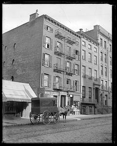 Dreyer Brother's horse drawn carriage in front of 151 West 4th Street, New York City