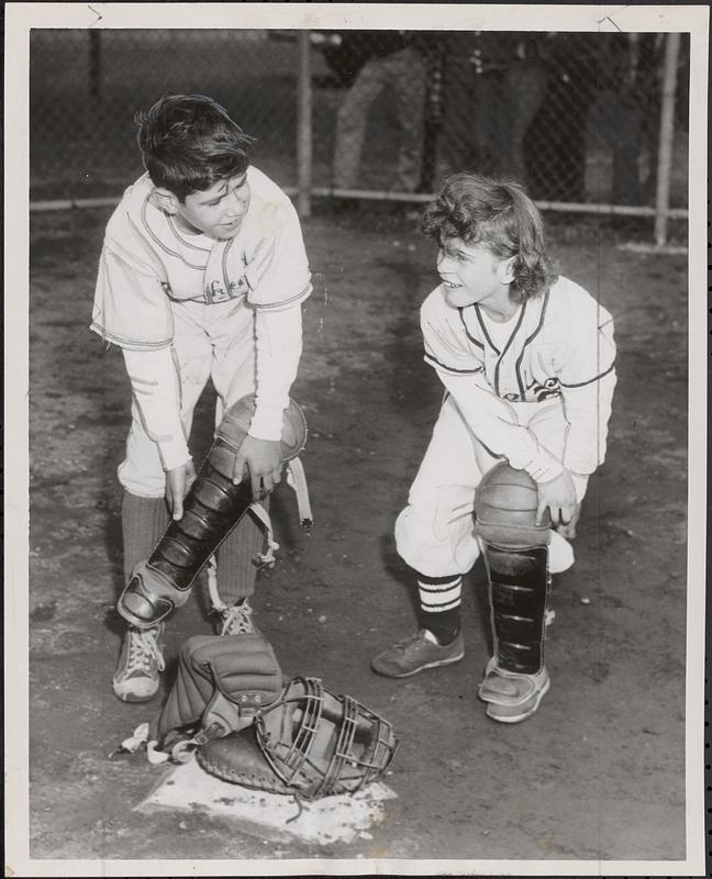 Girl baseball catcher