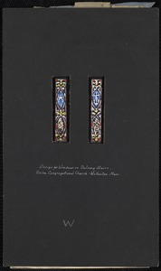 Design for windows on balcony stairs, Union Congregational Church, Wollaston, Mass.
