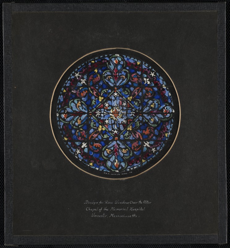 Design for rose window over the altar, chapel of the Memorial Hospital, Worcester, Massachusetts