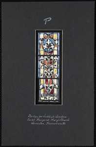 Design for vestibule window, Saint Margaret Mary's Church, Worcester, Massachusetts