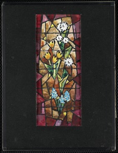Rose, tan and beighe with a floral motif. Boston New Eng. Med. Ctr.