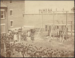 The execution of Mrs. Surratt and the Lincoln assassination conspirators, (the drop)