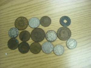 Foreign coins of various size