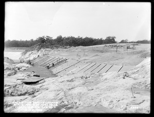 Distribution Department, Northern High Service Middlesex Fells Reservoir, concrete slope of Dam No. 4, from the south, Stoneham, Mass., Jul. 21, 1899