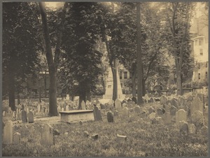Old Granary Burying Ground showing the Franklin cenotaph