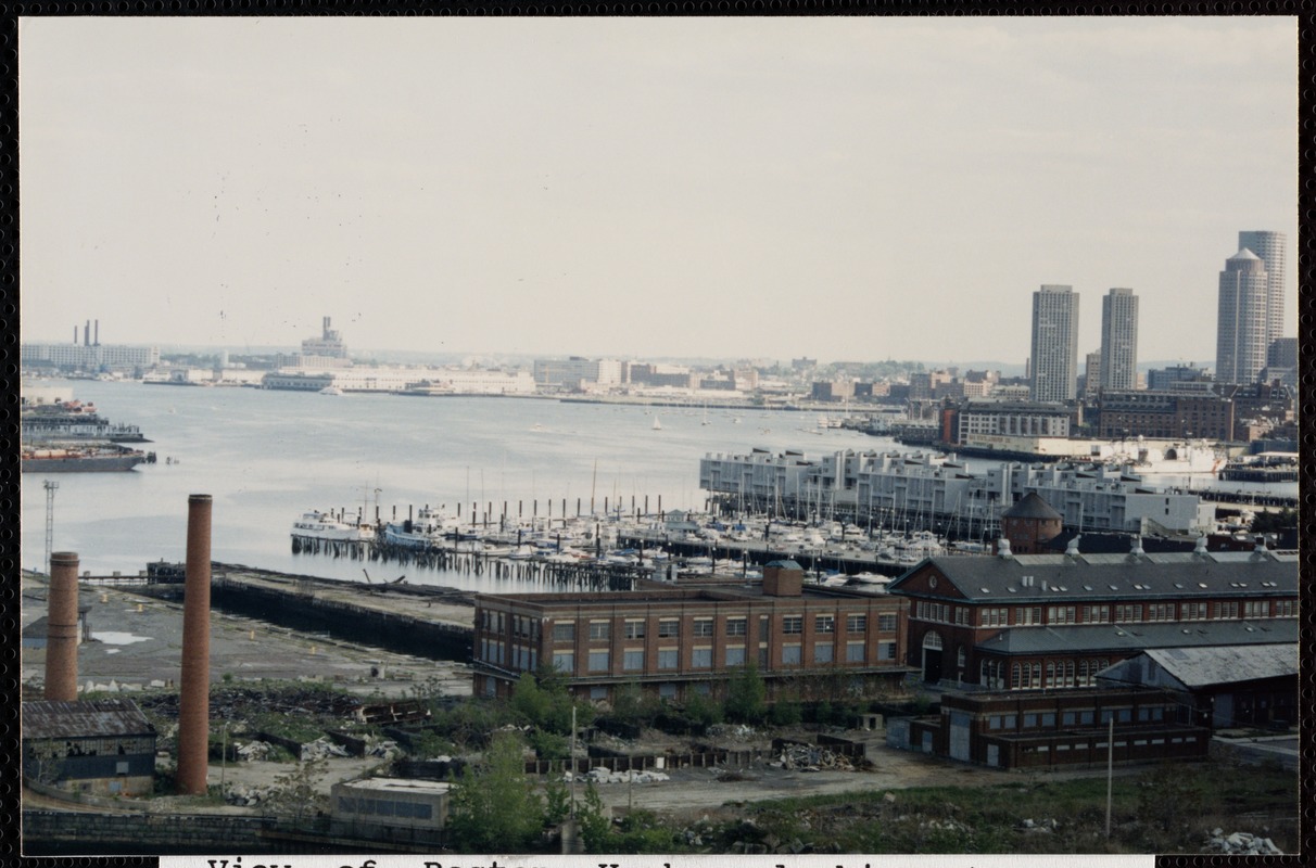 View of Boston Harbor looking towards downtown and South Boston
