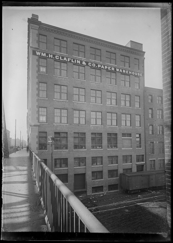 WM. H. Claflin & Co. Paper Warehouse (side) Summer St. to S. Station, from bridge