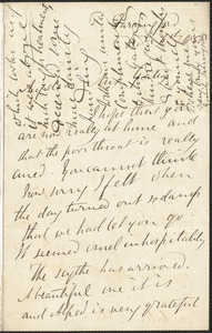 Emily Tennyson autograph letter signed to Mrs. Gatty, Farringford, [Isle of Wight], 6 December 1858