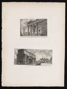 Veduta laterale dell'avanzo del Tempio di Antonino e Faustina