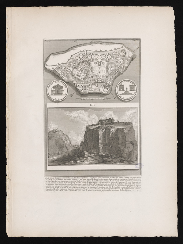 Nella figura I. rappresentasi la Pianta del Monte Capitolino, e sua Rocca colla situazione di tutti i suoi edifizi