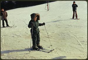 Boston area - Blue Hill ski slopes. 10 miles from center of Boston just across line into Milton - Great Blue Hill ski area maintained by Metropolitan District Commission, available by street car and bus from inner city