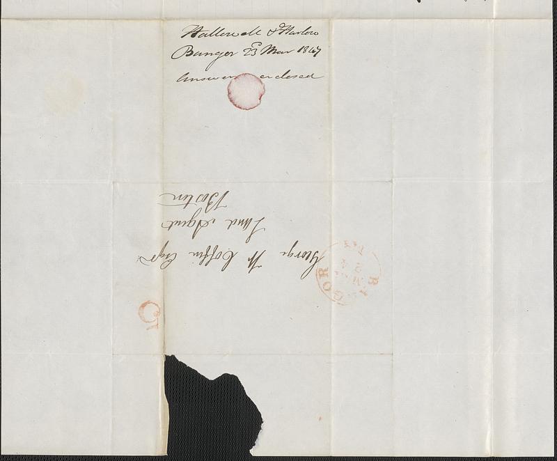 Hallowell and Harlow to George Coffin, 23 March 1847 - Digital Commonwealth