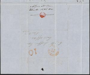 Alfred McBrien to George Coffin, 25 February 1850