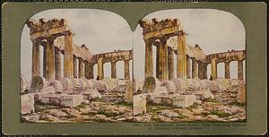 The Parthenon, from north side, showing section of column, Athens, Greece
