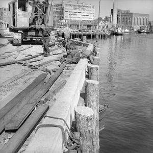 Construction on pier, New Bedford