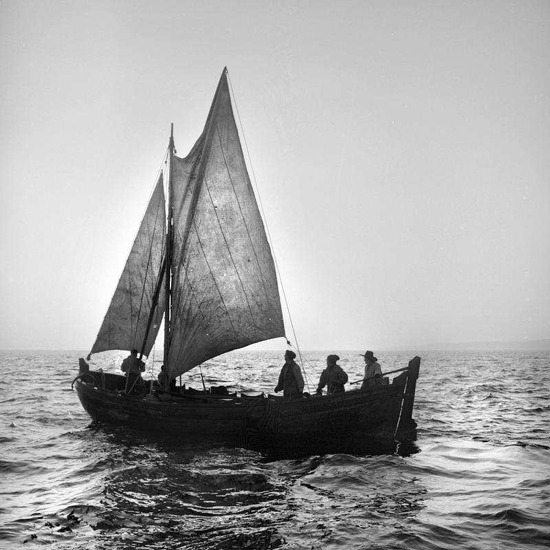 Crew filming the vessel Shallop II in Cape Cod Bay and around the harbor in Plymouth, MA