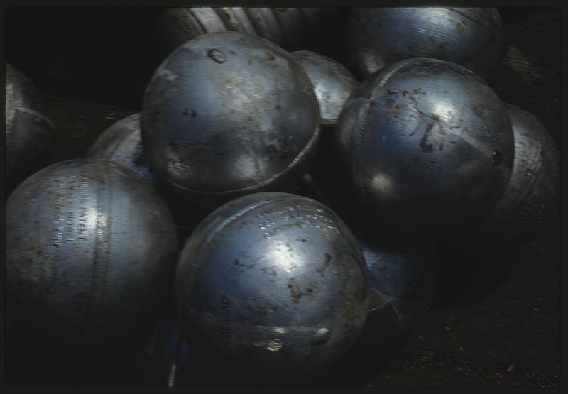 View of spherical objects, possibly buoys