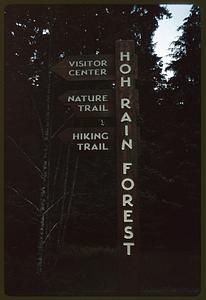 Hoh Rainforest sign, Olympic Peninsula, Washington