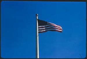 American flag on flagpole, Boston
