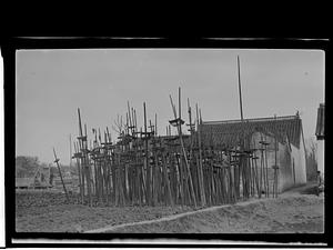 Degree poles outside a family ancestral hall in Nanking