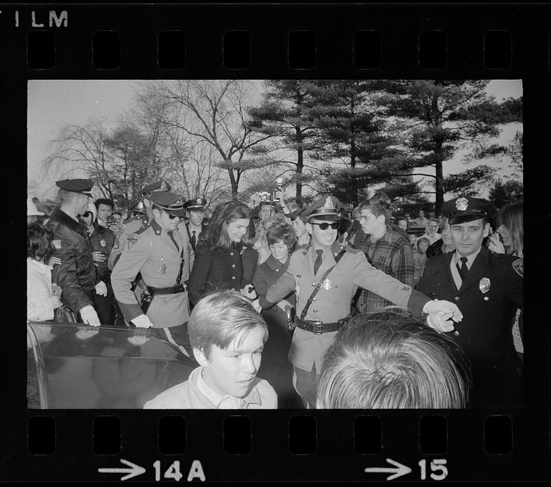 Jackie Onassis at Cardinal Cushing's funeral, Hanover