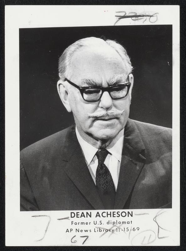 Dean Acheson. Former U.S. diplomat. AP News Library 11-15-69. - Digital ...