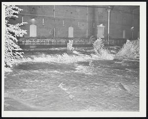 Neponset River. Water flowing from tracks of M.T.H. at Milton Sta. into vacant lot