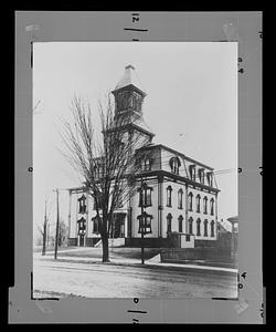 Lincoln Grammar School, originally first high school building, East Central St, corner of Grant St.