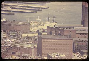 Constitution Wharf area Boston North End from the Custom House Tower