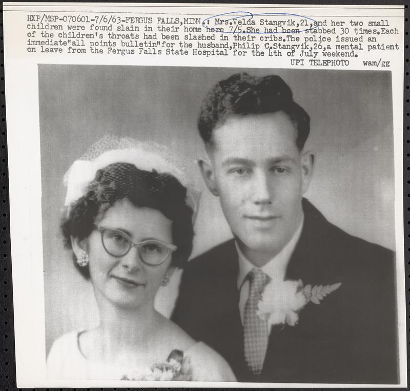 Mrs. Velda Stangvik, Philip Stangvik