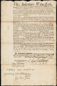 Rebecca Taylor indentured to apprentice with Samuel/James Holbrook of Boston, 28 February 1760