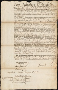 George Walker indentured to apprentice with Isaac Wendell of Boston, 6 August 1760