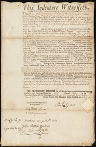 Paul Ewen indentured to apprentice with Paul Spear of Boston, 1 July 1761