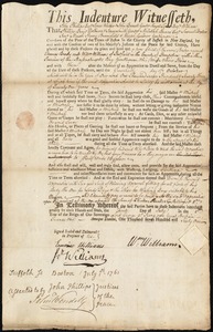Thomas Banks indentured to apprentice with William Williams of Hatfield, 1 July 1761