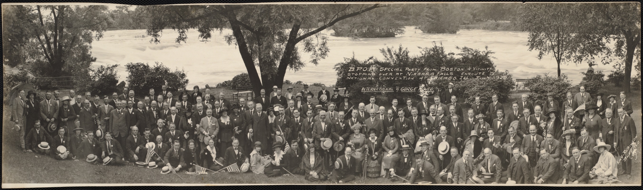 B. P. O. E. special party from Boston & vicinity, stopping over at Niagara Falls enroute [sic] to  National Convention at Chicago