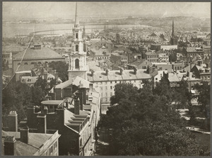 Massachusetts. Boston. Birdseye view towards South End and Roxbury in 1856