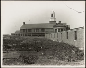 View of building on Long Island in Boston Harbor
