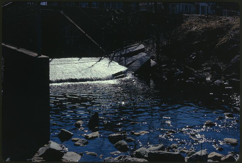 Storm drain from under Newton St. enters Charles