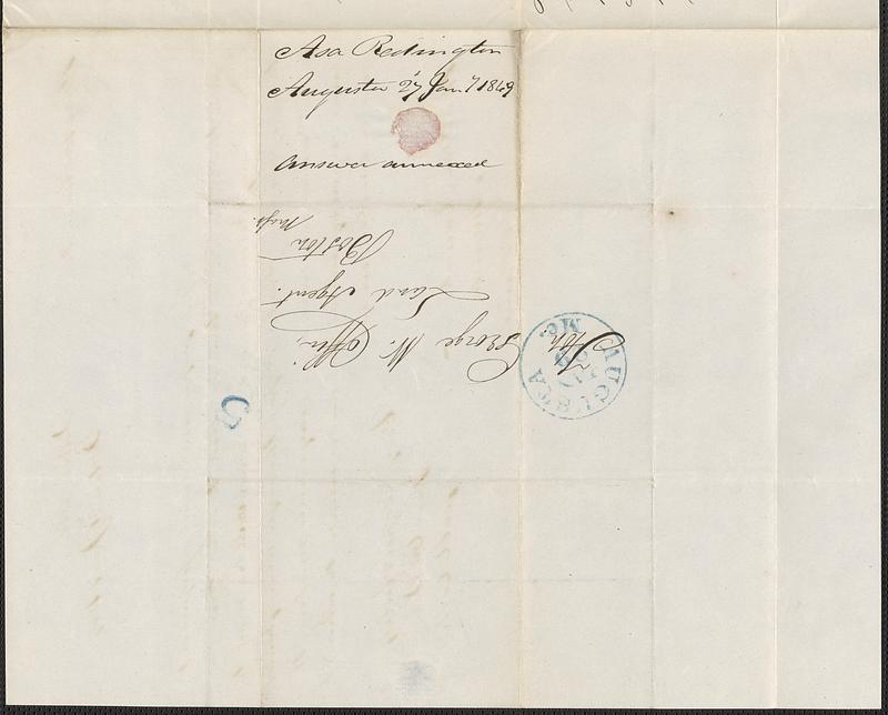 Asa Redington to George Coffin, 27 January 1849