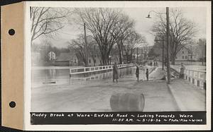 Muddy Brook at Ware-Enfield Road, looking towards Ware, Ware, Mass., 11:55 AM, Mar. 19, 1936