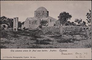 The columns where St. Paul was beaten. Paphos, Cyprus