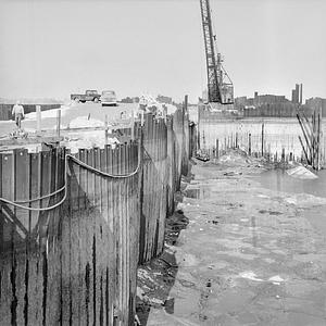 Hurricane Barrier construction, New Bedford