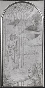 Drawing by Puvis de Chavannes for panel La Poesie des champs (Pastoral poetry) owned by Galerie Daber, Paris (103, Bd. Hausmann (8e))