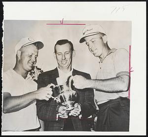 A Playoff Was Due today in the $50,000 Houston Classic golf tournament among Jack Nicklaus of Tucson, (left) Dan Sikes of Jacksonville (center) and Bobby Nichols of Midland, Tex. The trio tied with scores of 278.