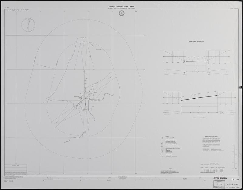 Airport obstruction chart OC 121, Dillon Airport, Dillon, Montana