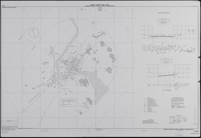 Airport obstruction chart, OC 654, Lawrence Municipal Airport, Lawrence, Massachusetts