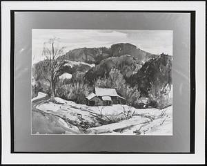 Sugar house by W. Lester Stevens, Colrain, Mass., watercolor