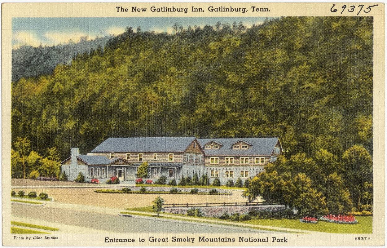 The new Gatlinburg Inn, Gatlinburg, Tenn., entrance to Great Smoky Mountains National Park